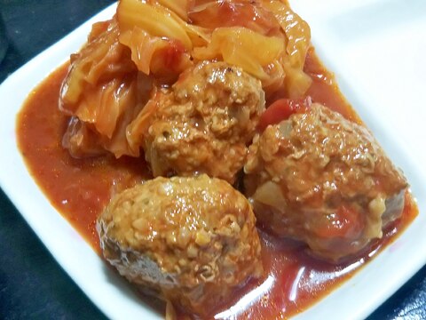 電気圧力鍋で♪ 肉だんご&キャベツのトマトスープ煮